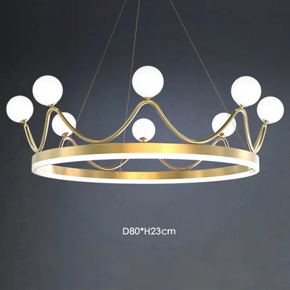 DecorBites™ Crown Design Gold Chandelier for Living Room Kids Bedroom