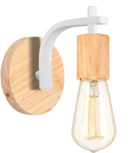 Decorbites™ Industrielle LED Holz Wandlampe E27 Retro Nachttischlampe Vintage Innenbeleuchtung