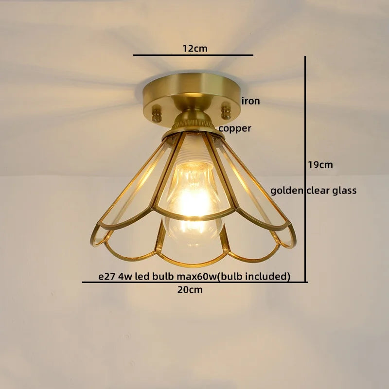 DecorBites™ Glass Copper LED Ceiling Light - Nordic Home Lighting Fixture