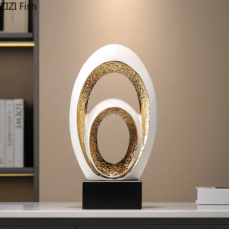 Gold Abstract Desk Sculpture