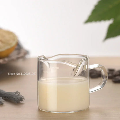 Decorbites™ Espressoglasbecher mit Holzeingriff & Messbecher Milch-Latte-Kanne