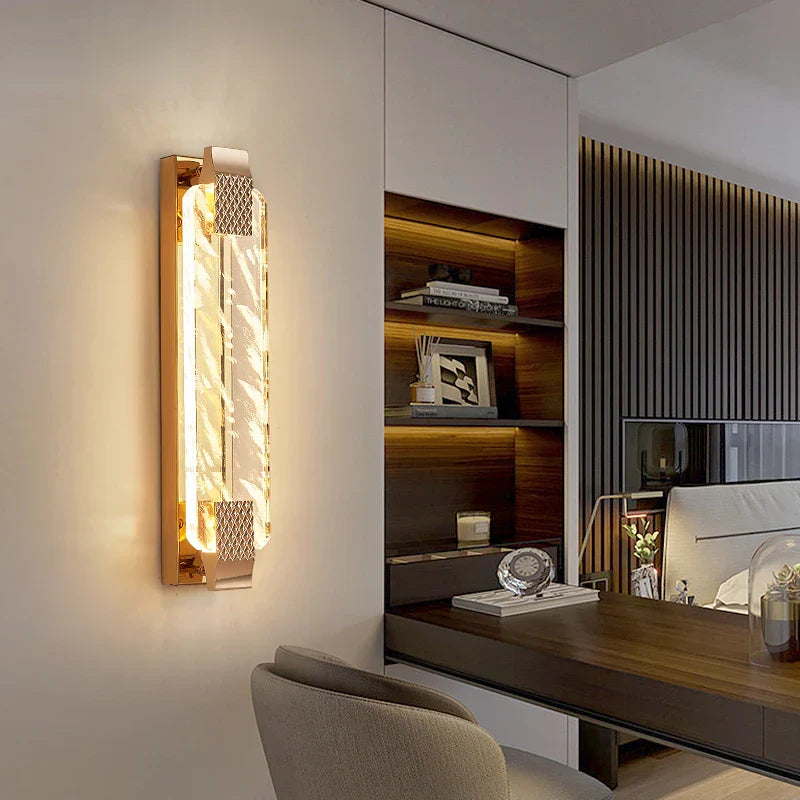 Decorbites™ Kristall-Wandleuchte für Wohnzimmer-TV-Hintergrund, Lichtluxus-Schlafzimmer-Nachttisch, Villa-Treppe