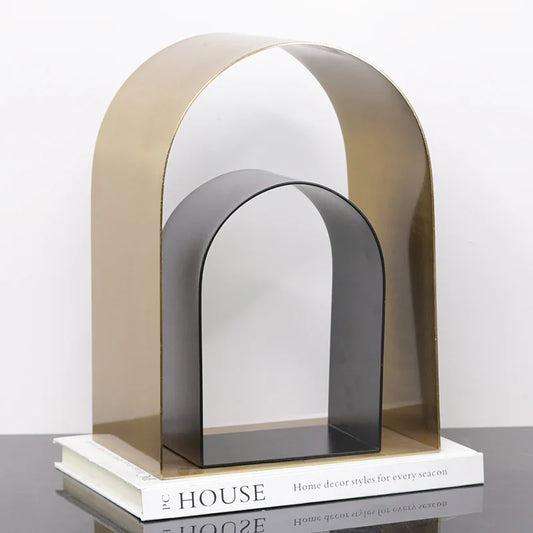 Decorbites™ Goldene Bögen Metallskulptur Raumdekoration Geometrisches Handwerk Figurine