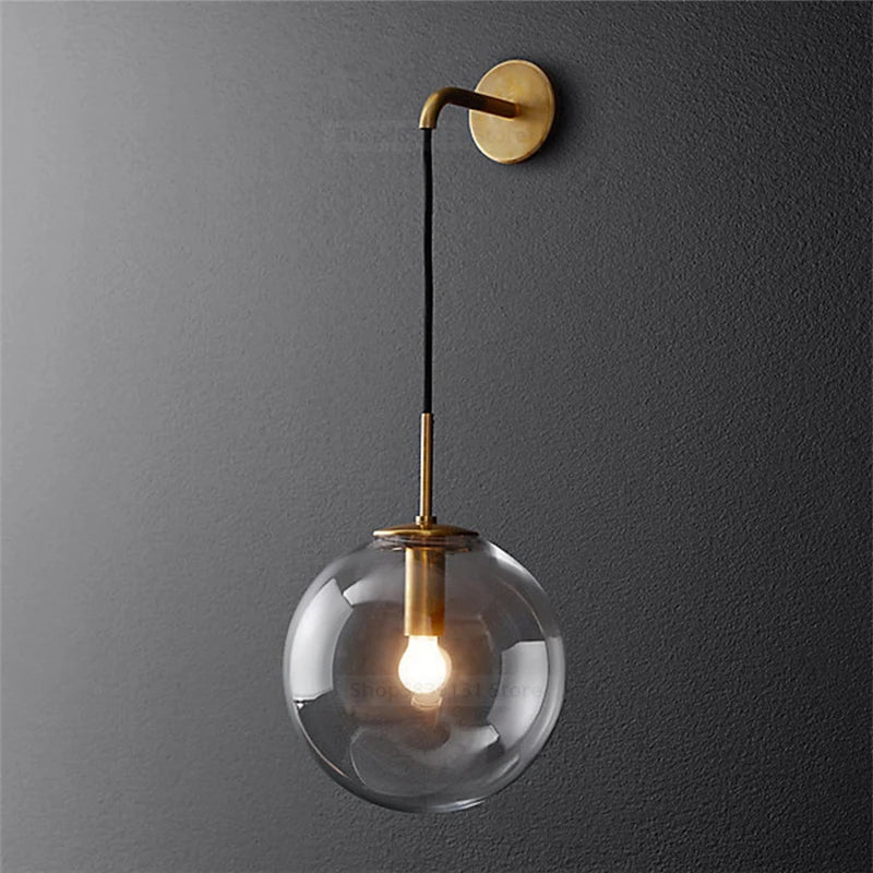 Decorbites™ Glas-Kugel-LED-Wandleuchte für Schlafzimmerdekoration und Wohnzimmerarmaturen