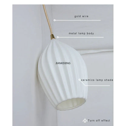 DecorBites™ Elegance Ribbed Ceramic Pendant Lights for Dining Island, Living Room