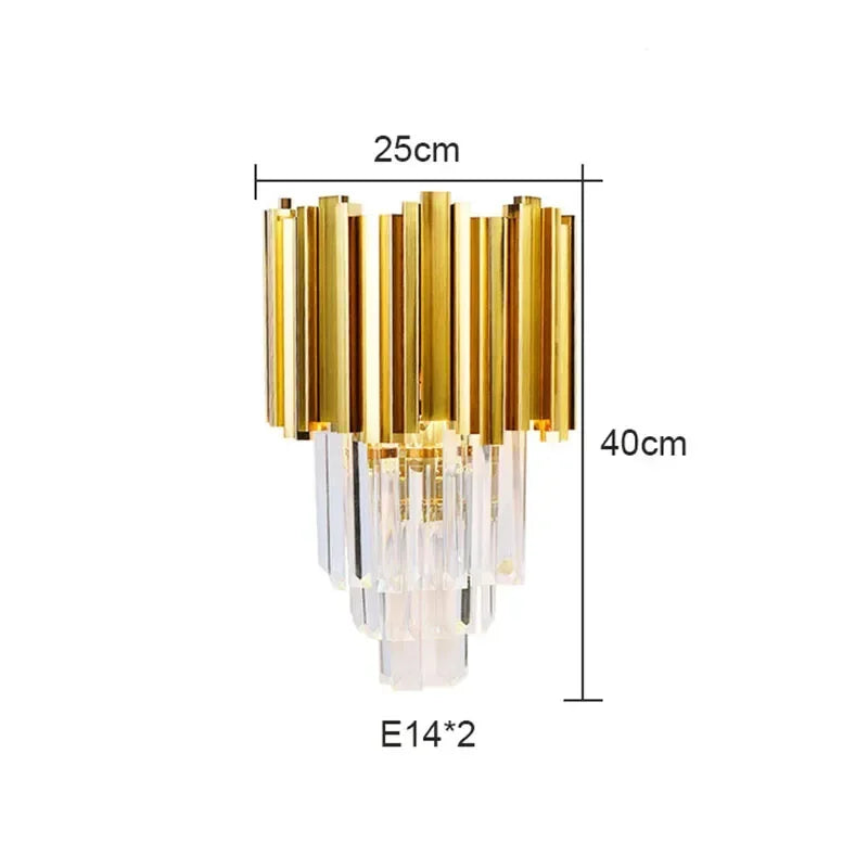 Gold Crystal LED Wall Light