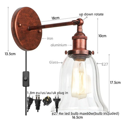Decorbites™ Loft Klargesicht-Rustik-LED-Wandleuchte - Industrieller Stil Eisenwandlampe