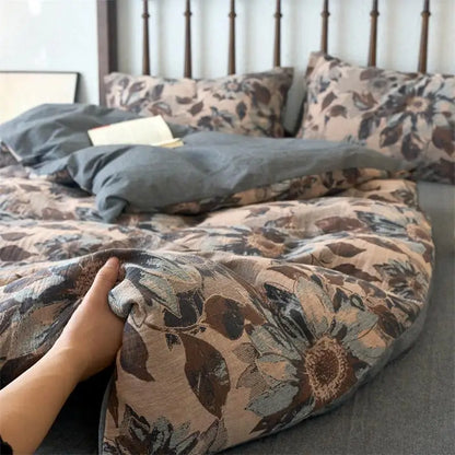 DecorBites™ Cotton Jacquard Bedding Sets Vintage Quilt Set for All Seasons