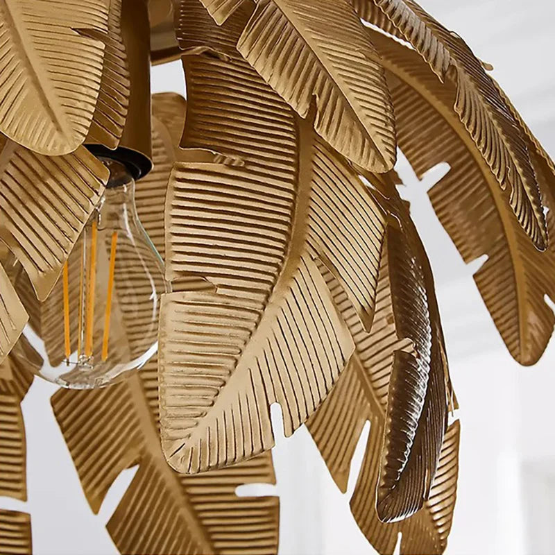 Decorbites™ Goldene Blätter Kronleuchter Kleine Pendelleuchte für Kücheninsel Flur E27 Fassung