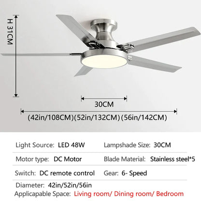 Decorbites™ 56" Niedrigboden-Deckenventilator mit Licht | Innenwohnzimmer-Leuchter | Modernes Design