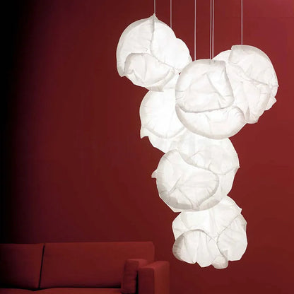Decorbites™ Wolkenweiße Pendelleuchte: Reispapier-Kugellampenschirm für Kücheninsel, Restaurant & Kinderzimmer