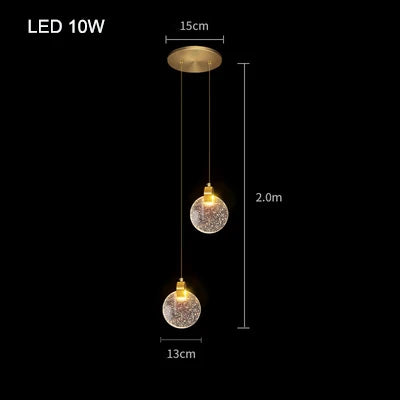 DecorBites™ Crystal Bubble Pendant Chandelier for Dining Room Bedroom Restaurant Bar