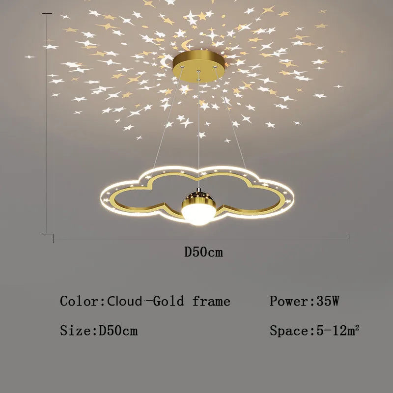 Decorbites™ Wolkenblumen-LED-Kronleuchter: Dekoratives Sternenhimmel-Beleuchtungsarmatur für das Kinderzimmer