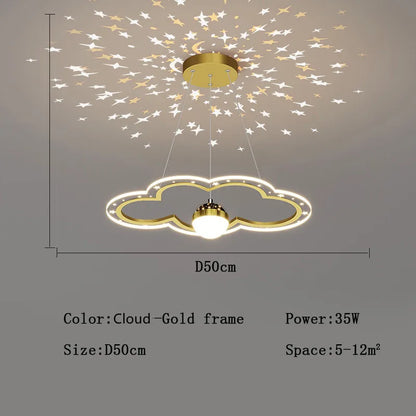 Decorbites™ Wolkenblumen-LED-Kronleuchter: Dekoratives Sternenhimmel-Beleuchtungsarmatur für das Kinderzimmer