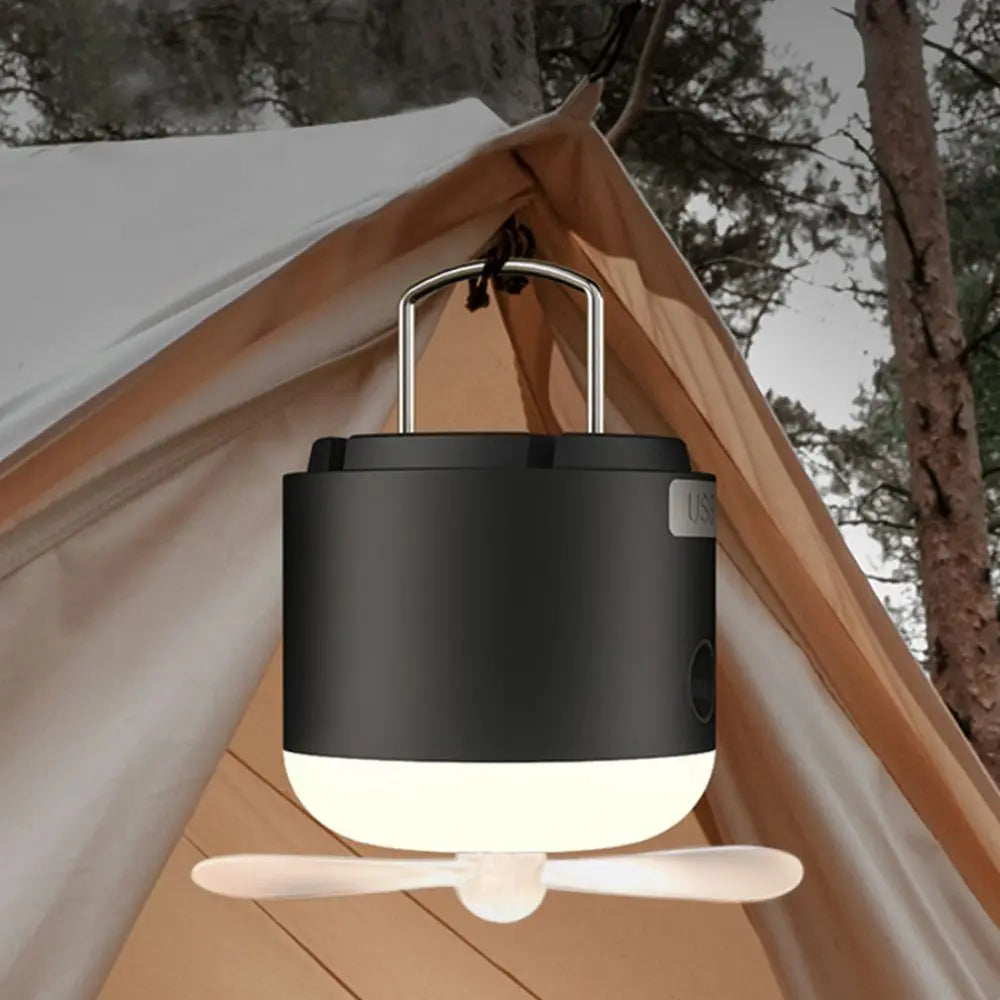 Decorbites™ 4-in-1 wiederaufladbare LED-Campinglaterne mit Ventilator & Sprühfunktion