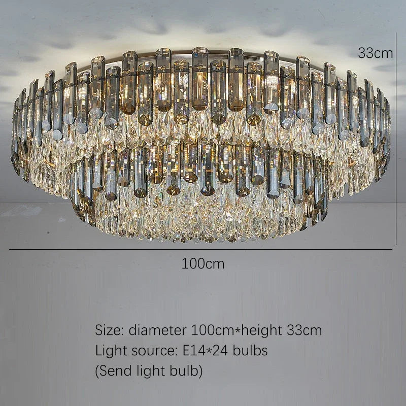 Decorbites™ Gold-Kristall-Kronleuchter für das Wohnzimmer – Luxuriöse Beleuchtungseinrichtung