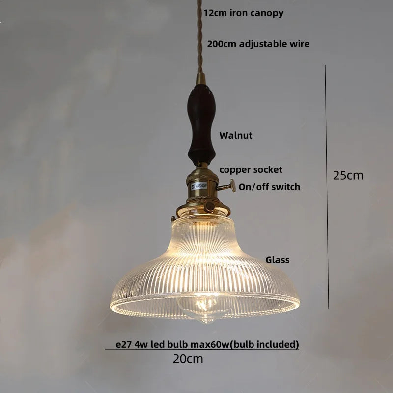 Decorbites™ Klares Glas Nordisches LED-Hängeleuchte mit Messingknopf-Schalter