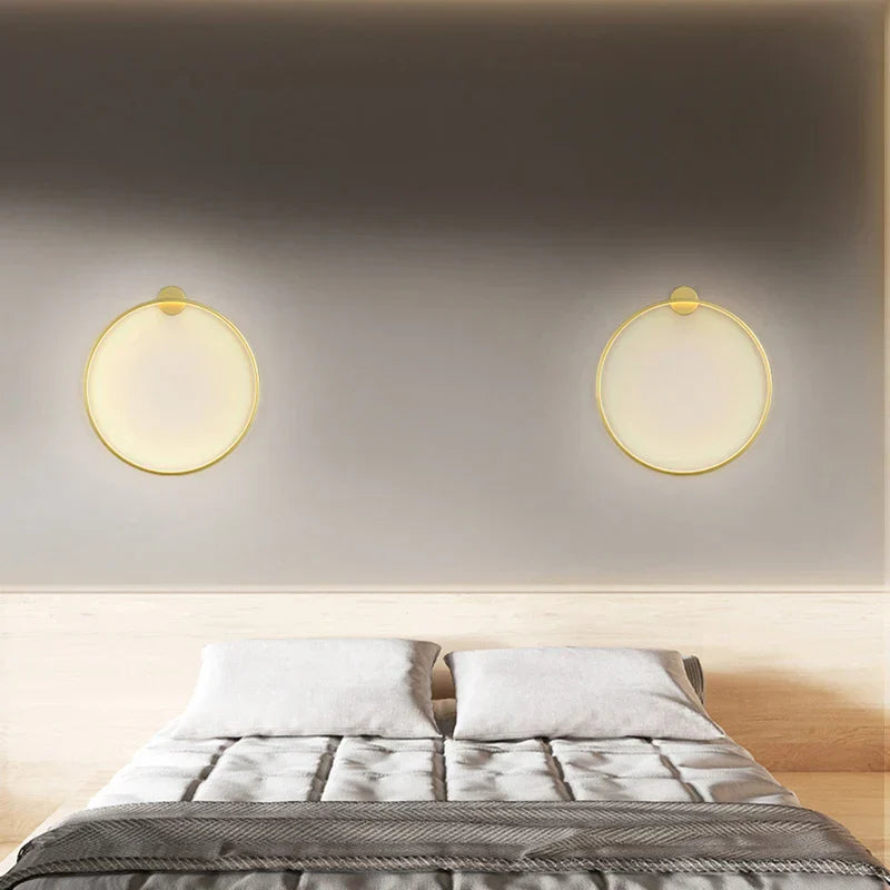 Gold Black Ring Wall Light