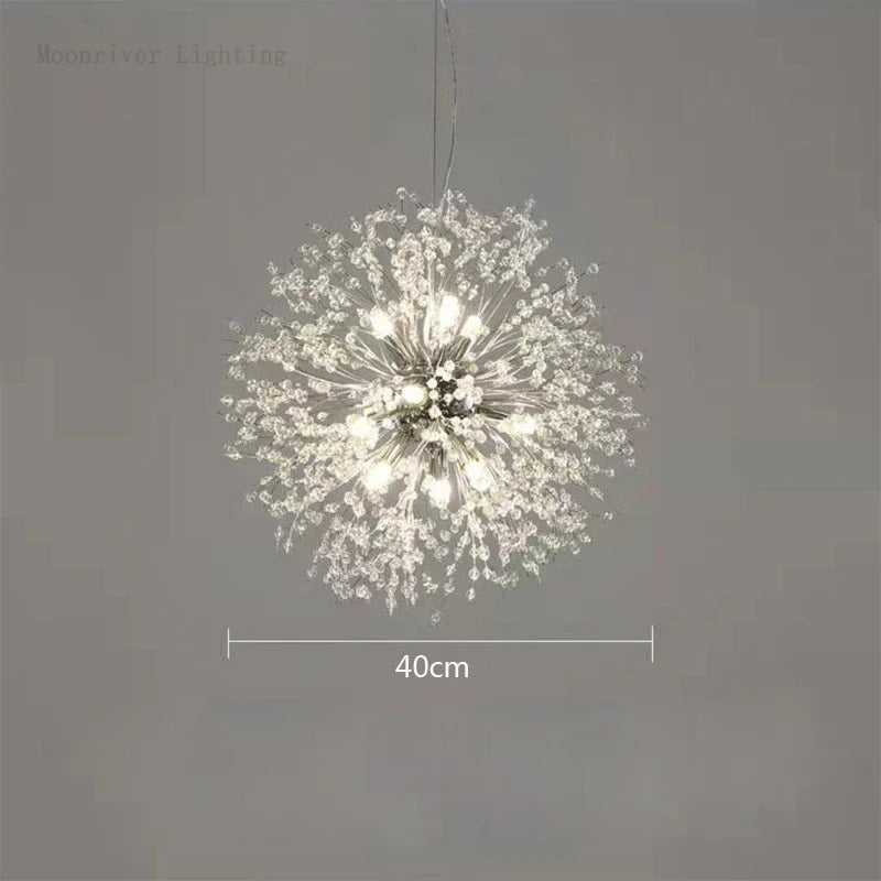 Decorbites™ Löwenzahn-Kristall-Leuchter: Moderner nordischer Stil LED-Hängeleuchte für das Wohnzimmer
