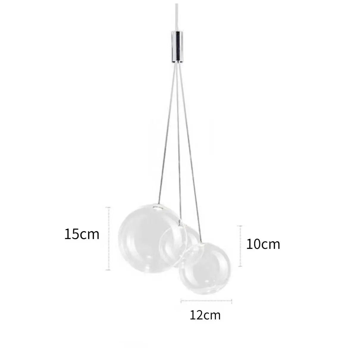Decorbites™ Glas-Kugelleuchter - Moderner Chrom-Leuchter für die Dekoration von Zuhause, Esszimmer und Schlafzimmer