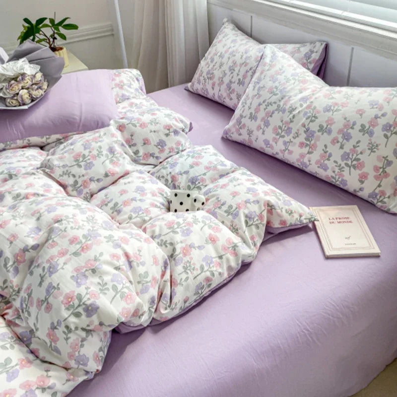 Decorbites™ Doppel-Lagen-Garn-Gemütliches Bettwäsche-Set - Hochwertige gewaschene Baumwolle bedruckte Bettwäsche