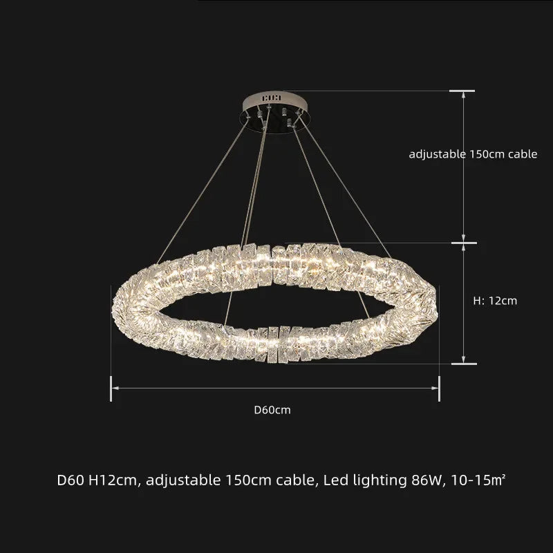 Decorbites™ Kristall-LED-Pendantleuchten | Dimmbare Ring-Hängeleuchte | Moderne Luxus-Dekorleuchten