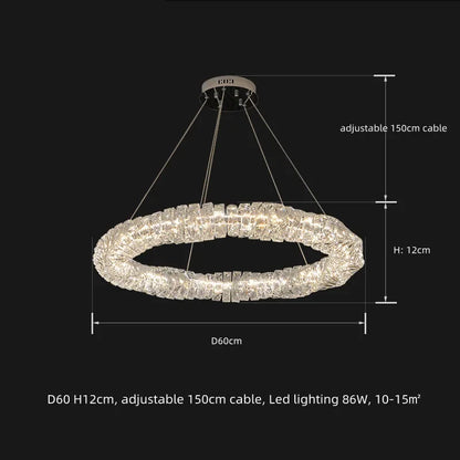 Decorbites™ Kristall-LED-Pendantleuchten | Dimmbare Ring-Hängeleuchte | Moderne Luxus-Dekorleuchten