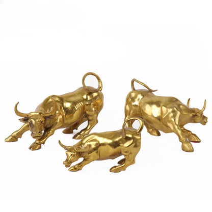 Decorbites™ Goldene Stier-Figur Skulptur - Börsenbüro-Dekoration & Festtagsgeschenk