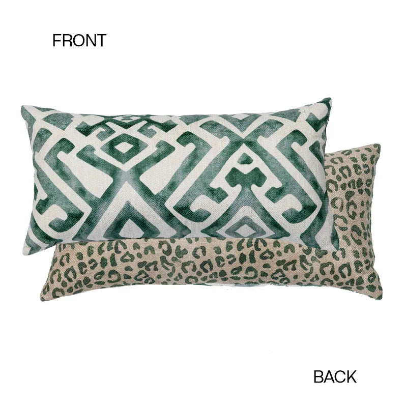Decorbites™ Leopardmuster & Vintage-Geometrie Bolster-Kissenbezug 30x65 cm
