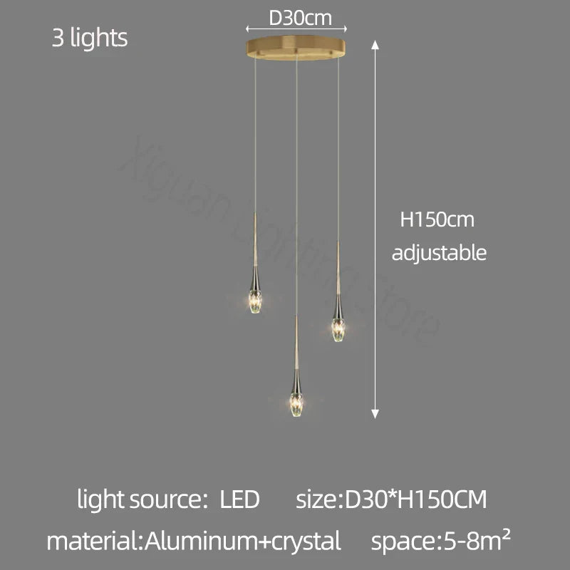 DecorBites™ Elegant Crystal Chandelier for Duplex Villa, Restaurant, and Living Room