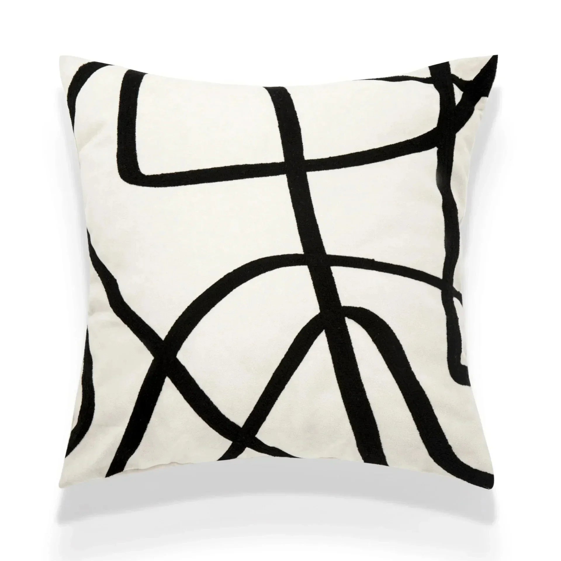 Beige Abstract Wool Pillow