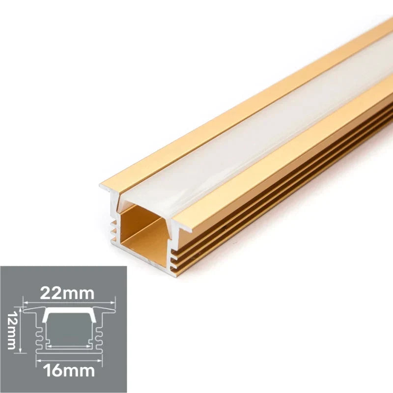 Decorbites™ LED Aluminium-Profil Einbauprofil U/YW-Form Versteckter Kanal Milchglasabdeckung Leuchtenschiene