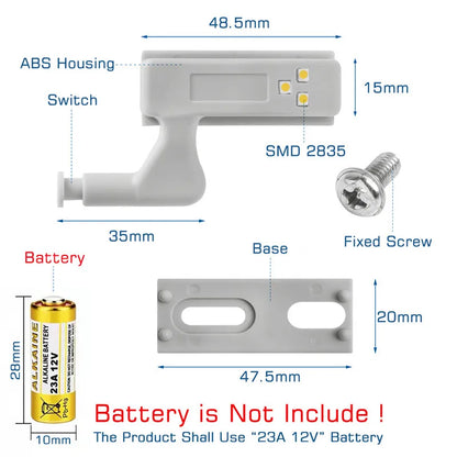 DecorBites™ LED Cabinet Lights 10 Pack Internal Sensor Light for Closet Bedroom Night Lamp