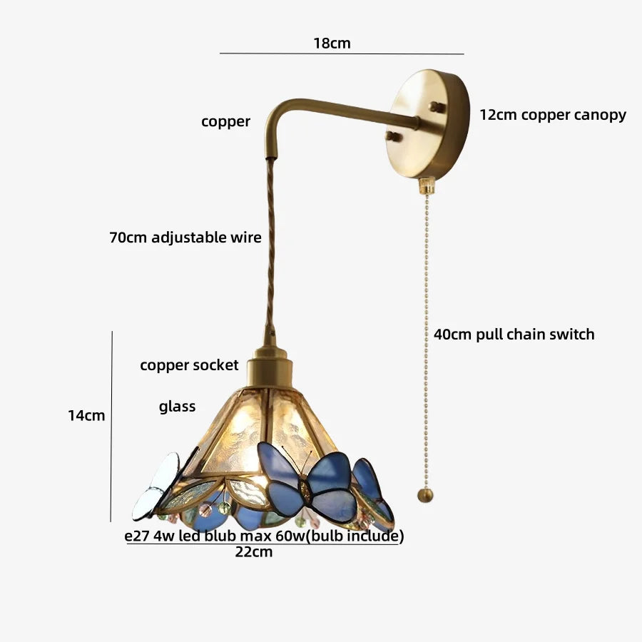 Glass Butterfly Wall Sconce
