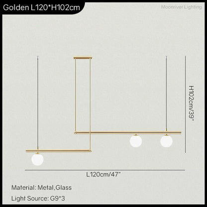 DecorBites™ LED Linear Hanging Lamp for Home Modern Minimalist Living Room Chandelier