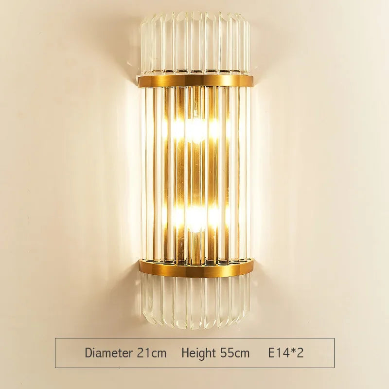 DecorBites™ Crystal Gold LED Wall Sconce for Bedroom Living Room Home Decoration