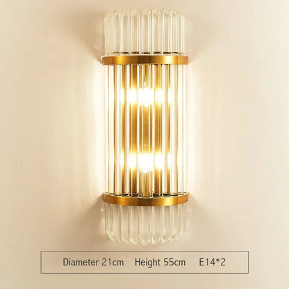 DecorBites™ Crystal Gold LED Wall Sconce Modern Light for Bedroom Living Room Home Decor