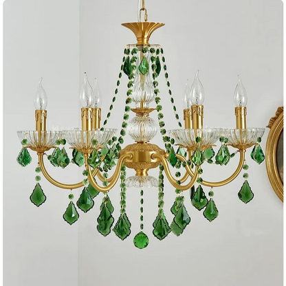 Decorbites™ Grüner Kristall-Lüster für das Wohnzimmer - Bohémien-Stil LED-Hängeleuchte