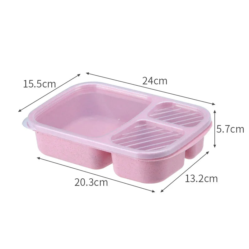 Decorbites™ Kinder-Weizenstroh-Bento-Box-Set mit Lunchtasche