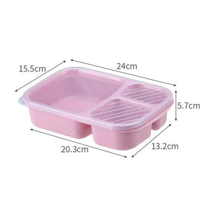 Decorbites™ Kinder-Weizenstroh-Bento-Box-Set mit Lunchtasche