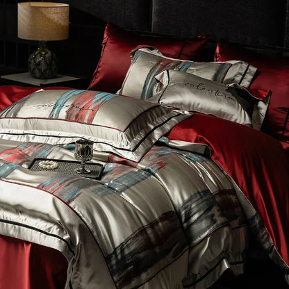 Decorbites™ Luxus-Brokat-Jacquard-Bettwäsche-Set mit ägyptischer Baumwolle und Stickerei