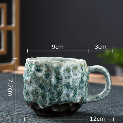 DecorBites™ Hammer Pattern Ceramic Mug Set for Dining Table and Coffee, Tea, Juice