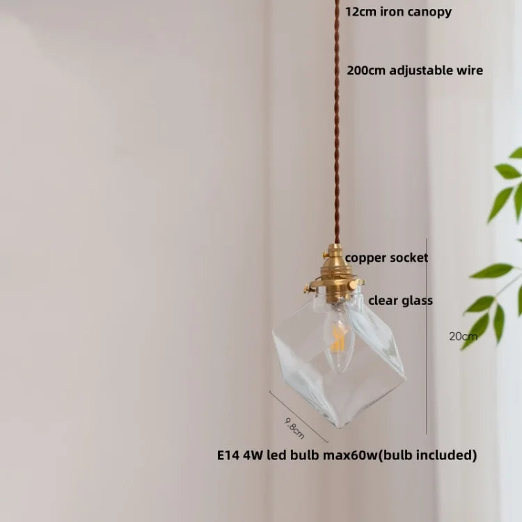 Decorbites™ Cullet-Glas-LED-Hängeleuchte mit Walnuss-Kupfer-Design für Wohn- und Esszimmer