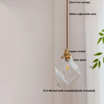 Decorbites™ Cullet-Glas-LED-Hängeleuchte mit Walnuss-Kupfer-Design für Wohn- und Esszimmer