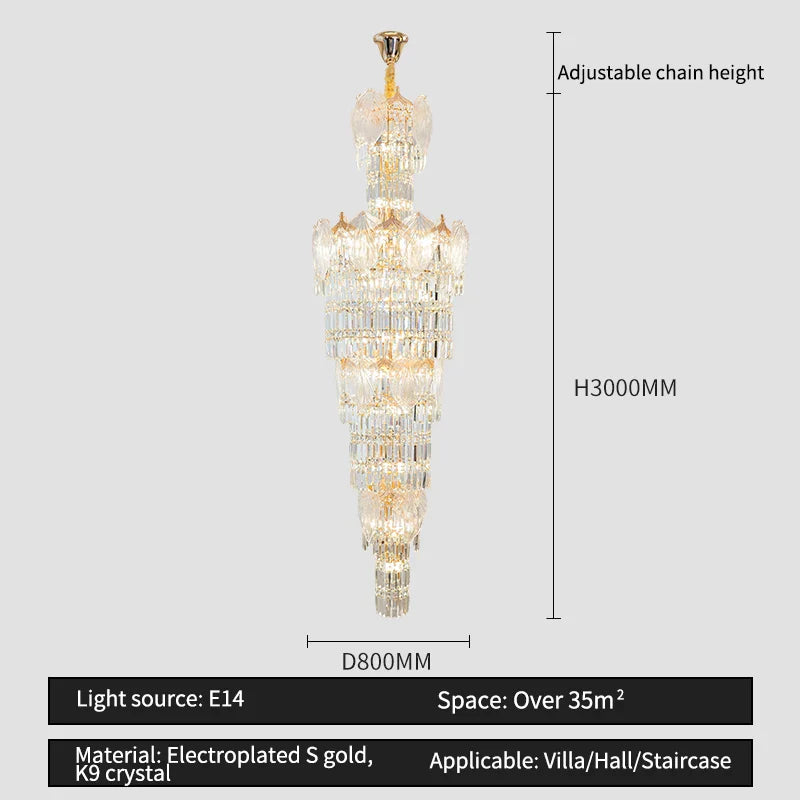 Decorbites™ Kristall-Europäische Lang-Lüster für elegante Wohnzimmer-Dekoration