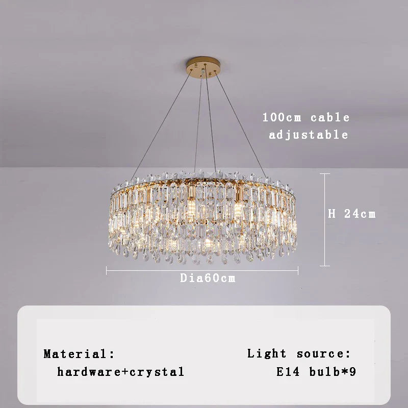 Decorbites™ Kristallanhänger-Lüster für Wohnzimmer Schlafzimmer - Luxus-Hanglampe von Lamparas Lustres