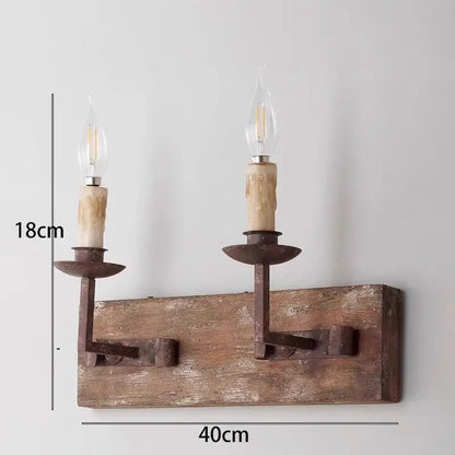 DecorBites™ Country Retro Wall Light Solid Wood for Bedroom Living Room, Creative Lighting