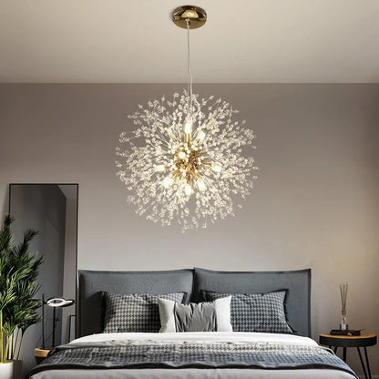 Decorbites™ Löwenzahn-Kristall-Leuchter: Moderner nordischer Stil LED-Hängeleuchte für das Wohnzimmer