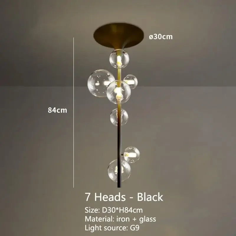 Decorbites™ LED-Blase-Leuchter aus klarem Glas-Kugeln als Hängeleuchte für Esszimmer & Bar