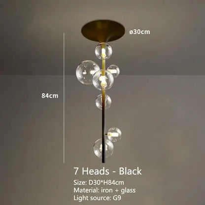 Decorbites™ LED-Blase-Leuchter aus klarem Glas-Kugeln als Hängeleuchte für Esszimmer & Bar